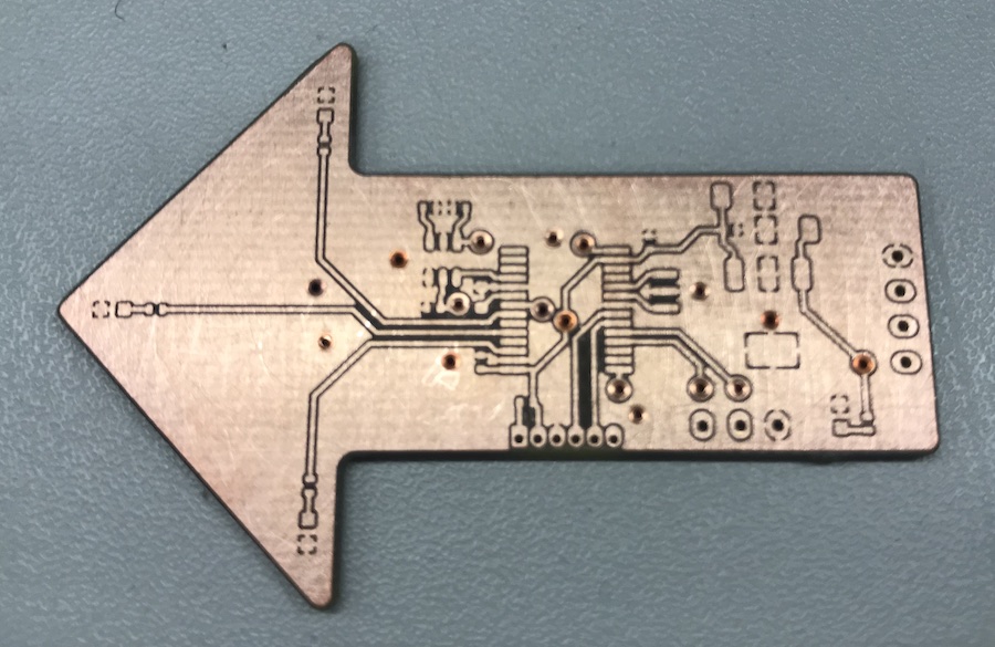 The milled board, top side