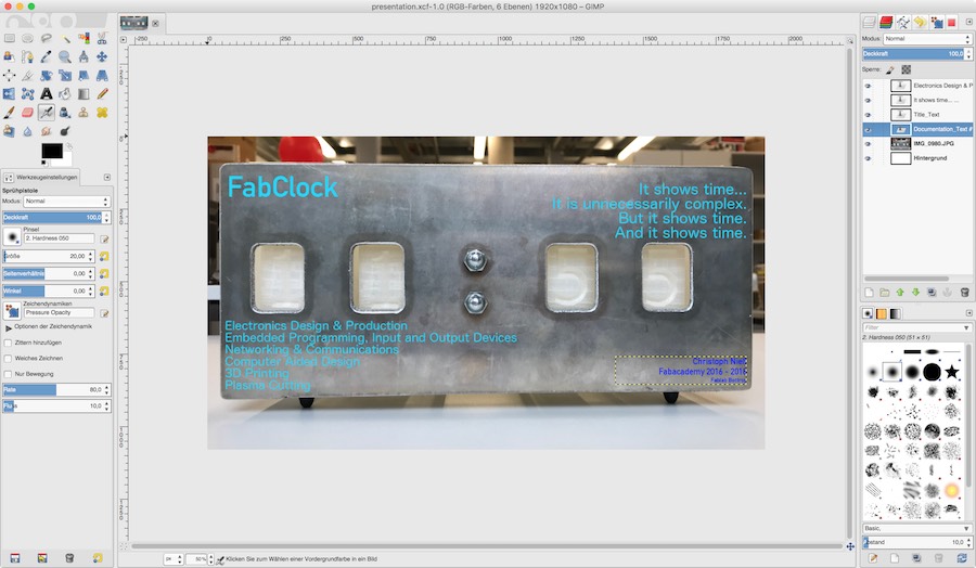the slide in gimp
