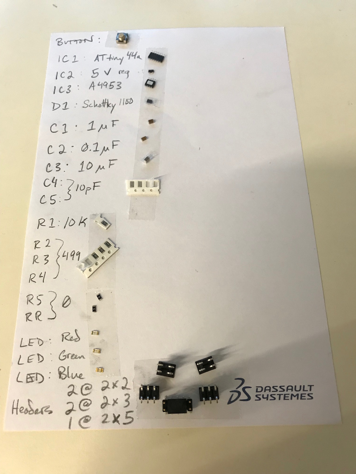 components for the board