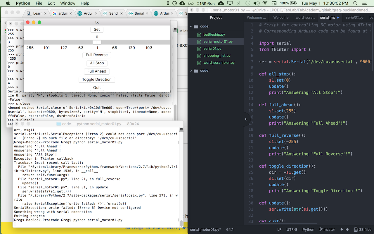 python gui running
