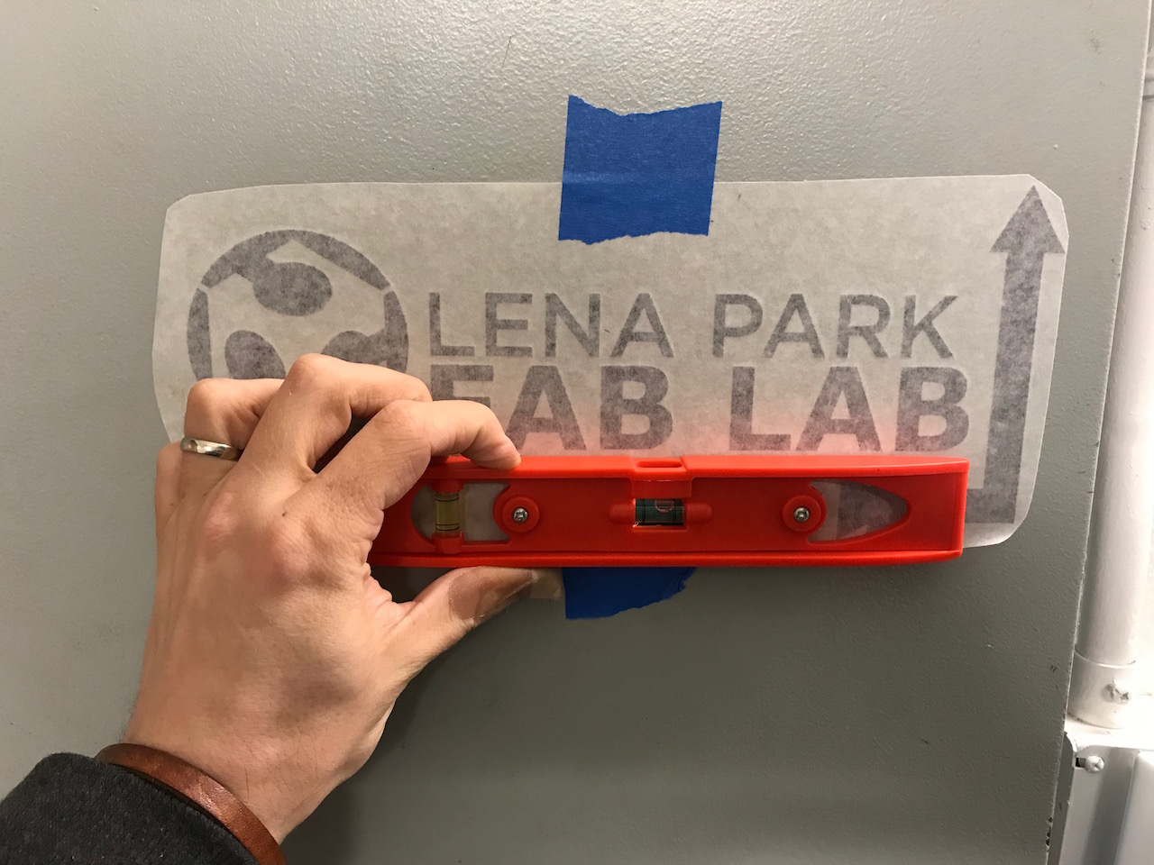 Levelling and placing the sticker
