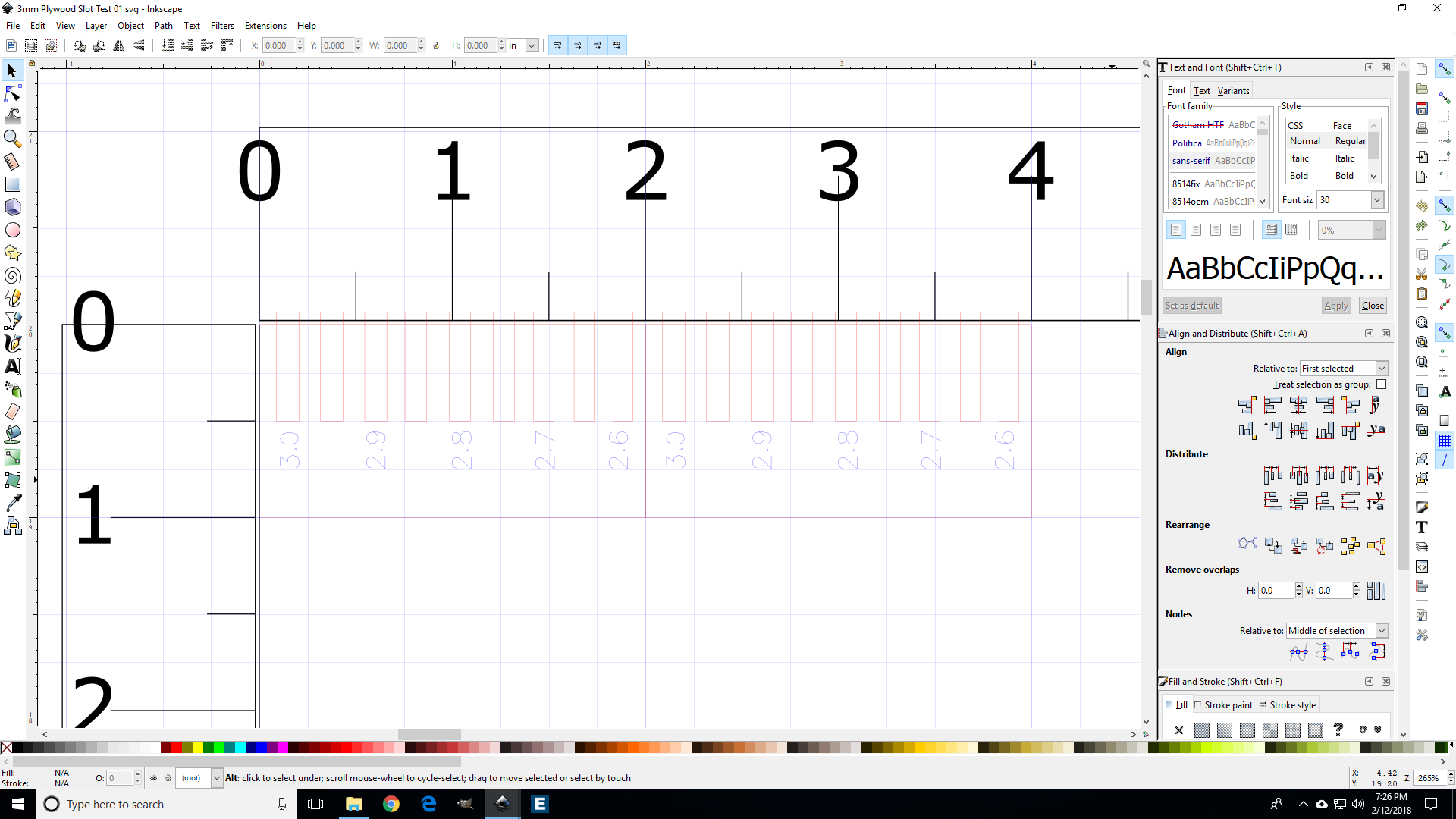 Slot comb test file