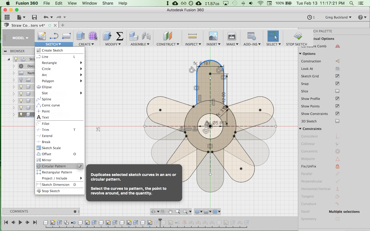 Circular pattern tool