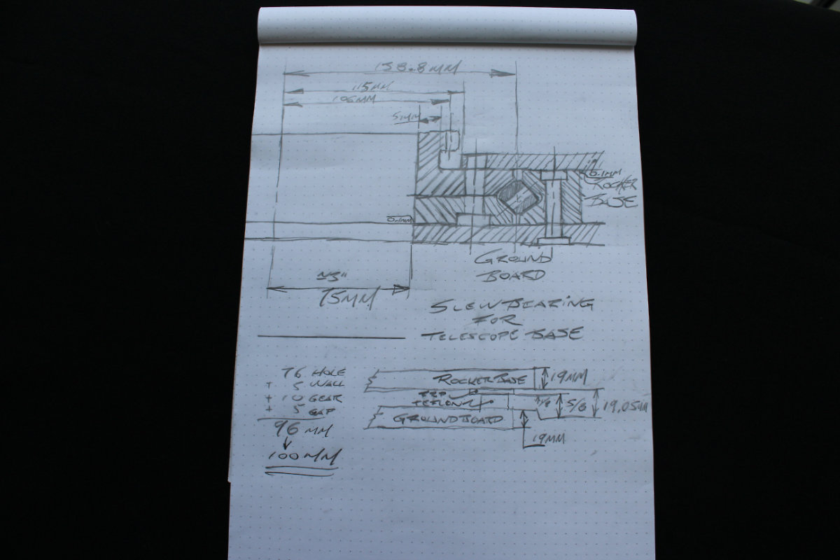 Preliminary sketch of the Slew Bearing Gear Tower assembly