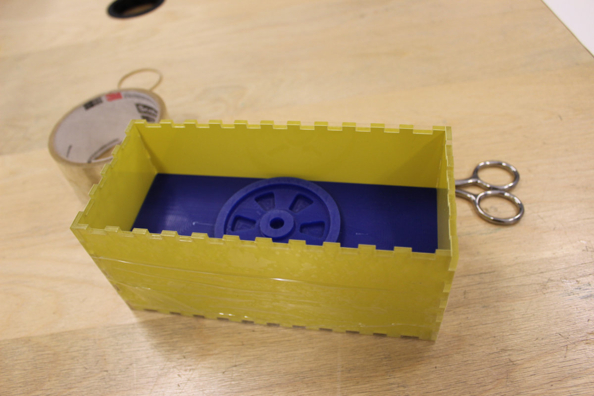 The flywheel mold inside the mold