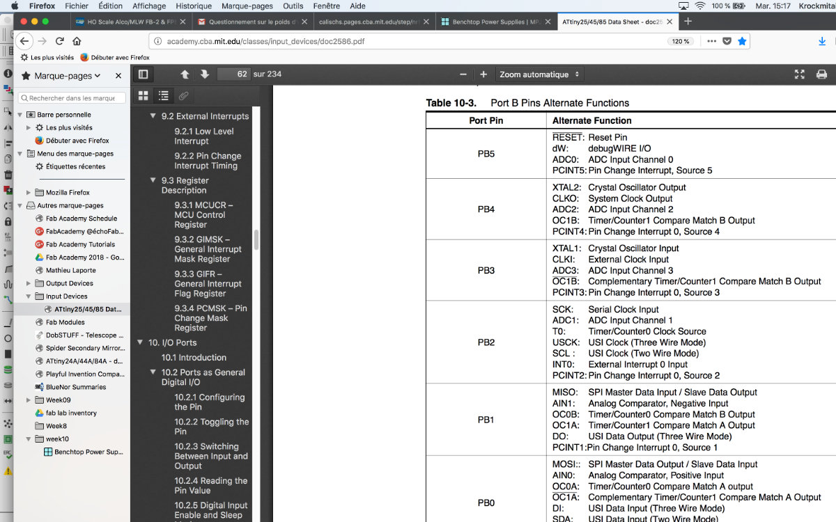 The I/O ports documentation of the ATtiny45