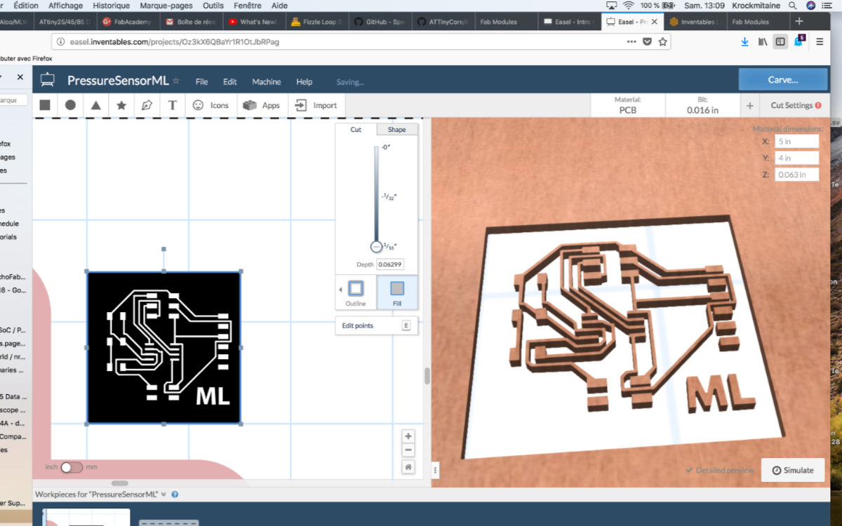 Configuration for the board under Easel.