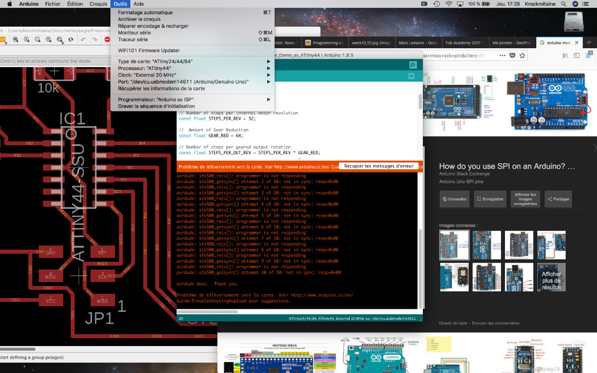 The sync error with the Arduino as ISP