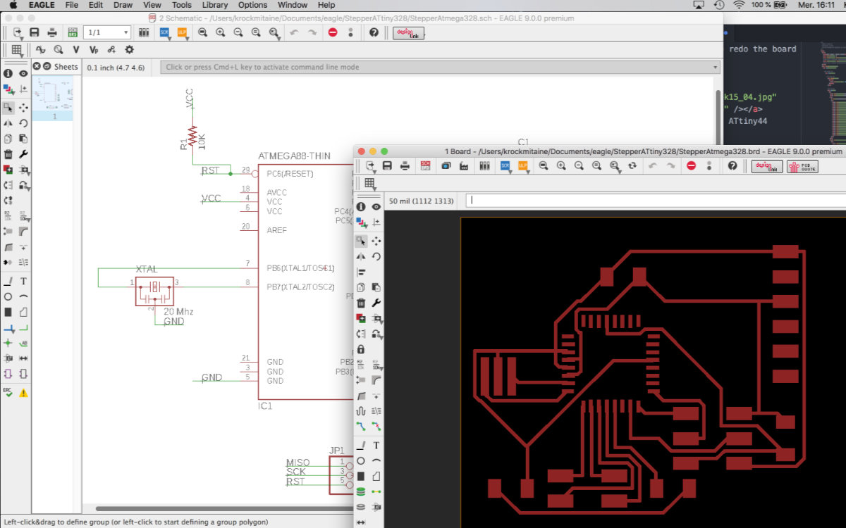 The Eagle sketch with the ATmega328