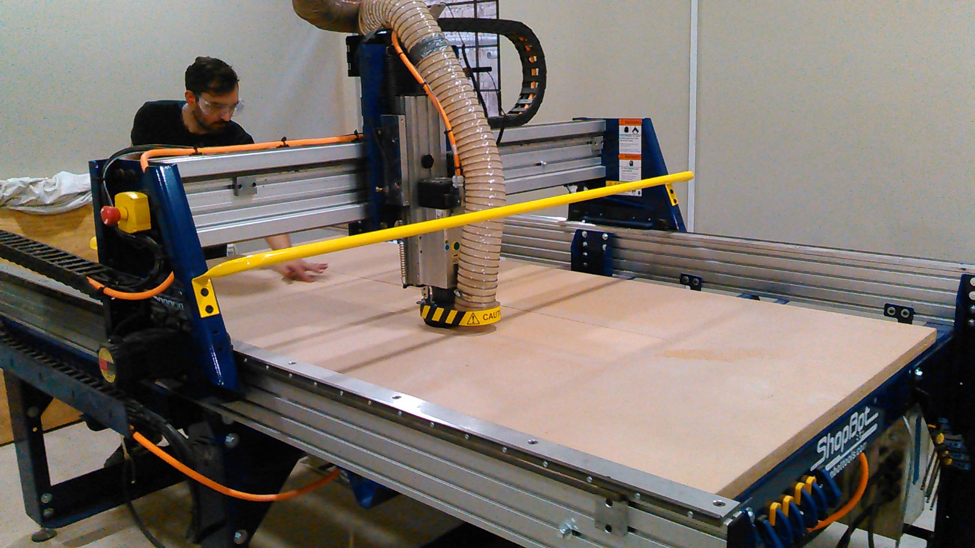 Francisco checking machine while it is in process