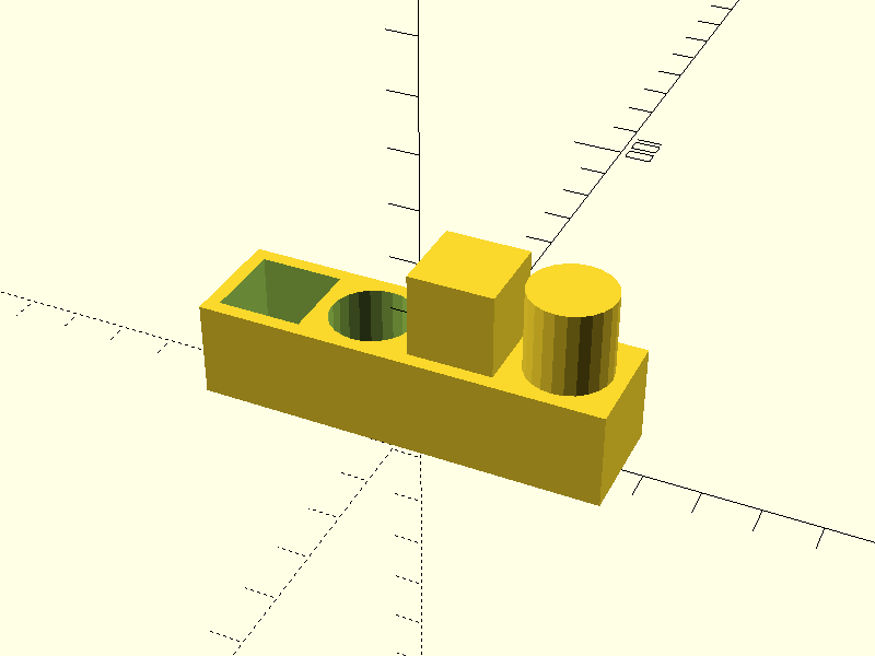Size test piece on OpenScad