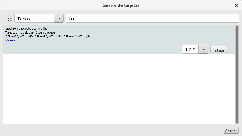 attiny library selection
