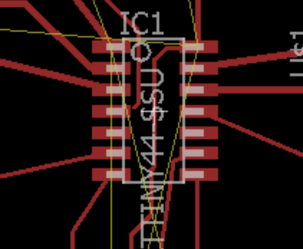 traces passing under the chip