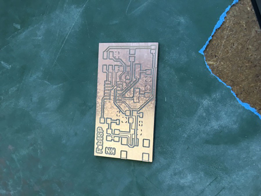 cleaned PCB with sandpaper