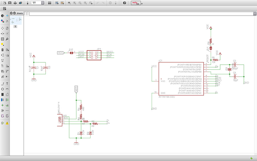 PCB layout ready for milling