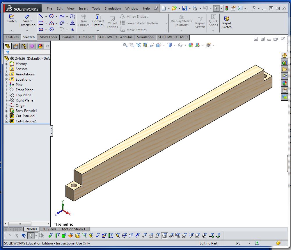 Part file in SOLIDWORKS