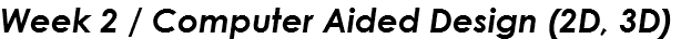 Week 2 / Computer Aided Design (2D, 3D)