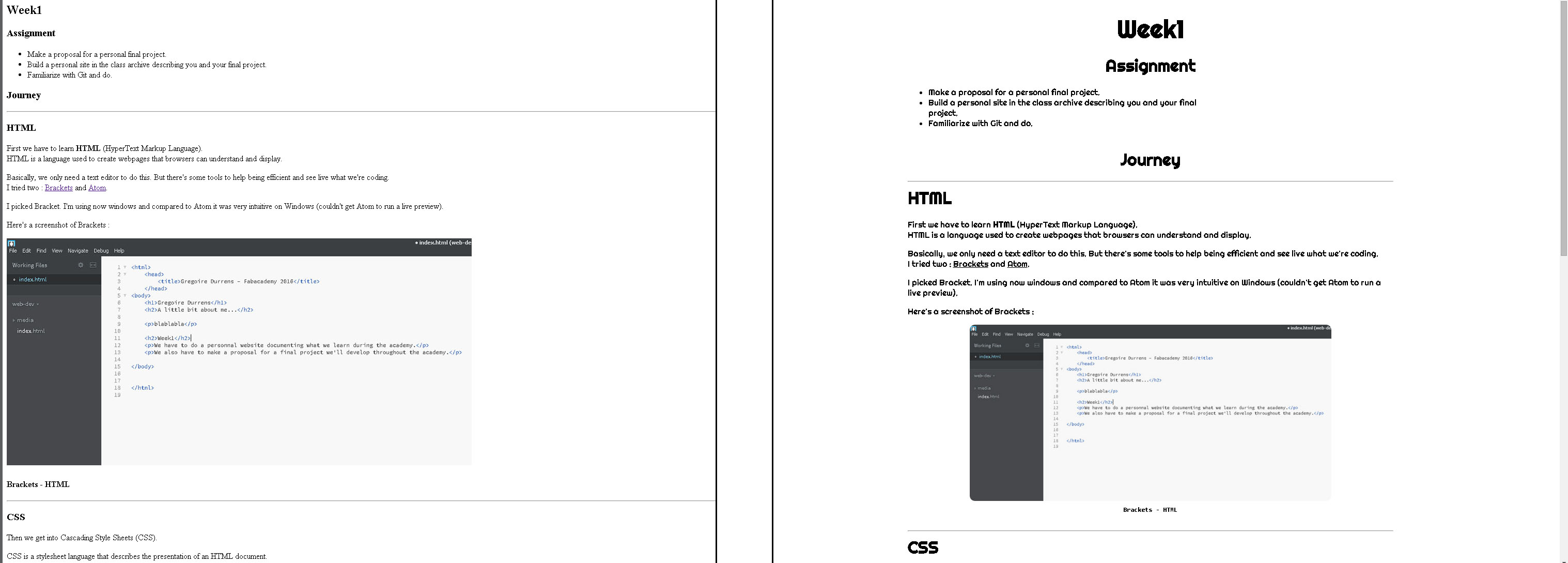 screenshot of bracket HTML
