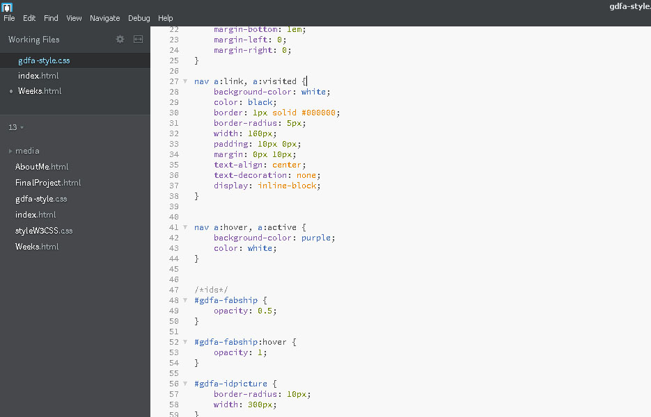 screenshot of bracket HTML