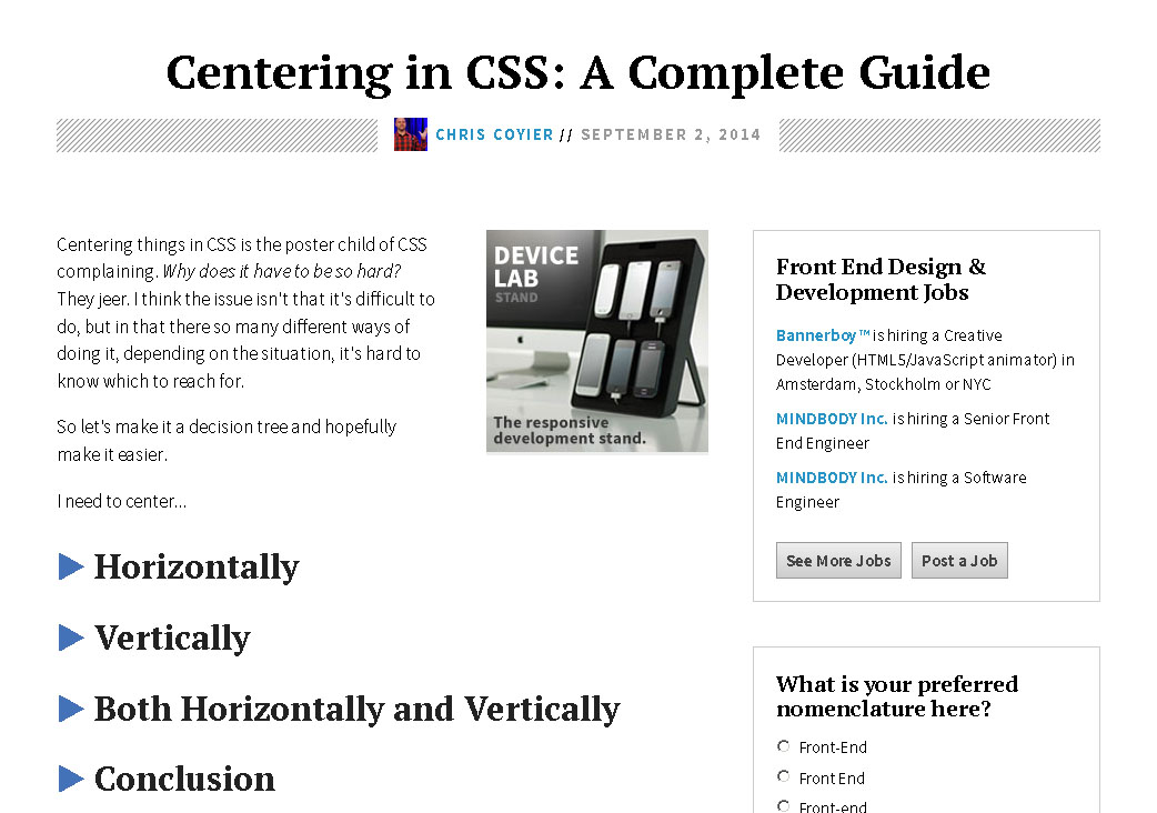 css-tricks centering guide