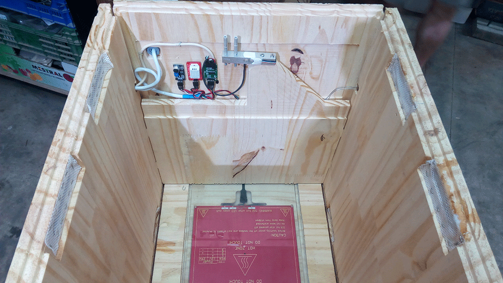 Sensor placed in the brood box