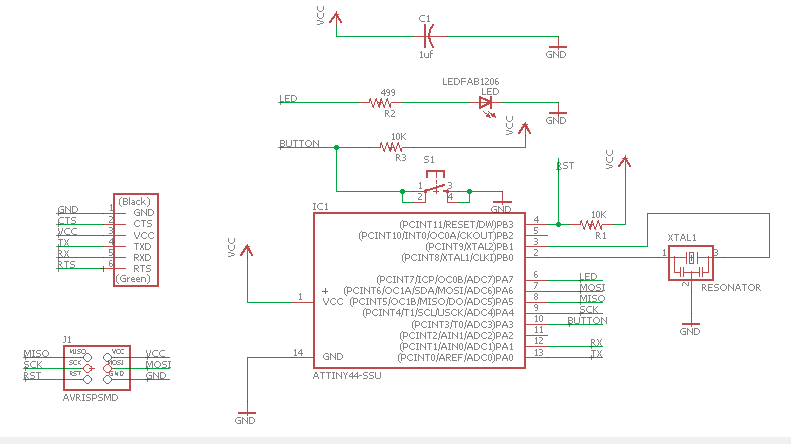 Schematic hello-world board