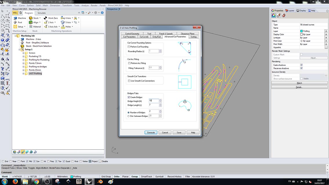  Advanced Cut Parameters
