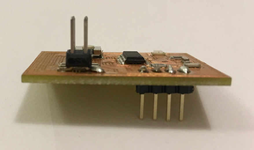 soldered board side view