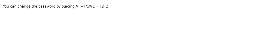 You can change the password by placing AT + PSWD = 1212
