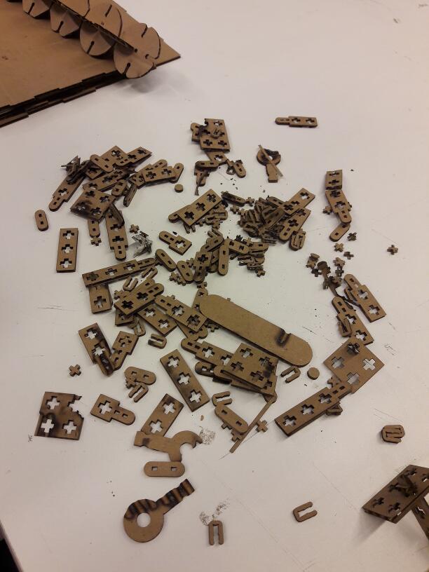 All the pieces after cutting
