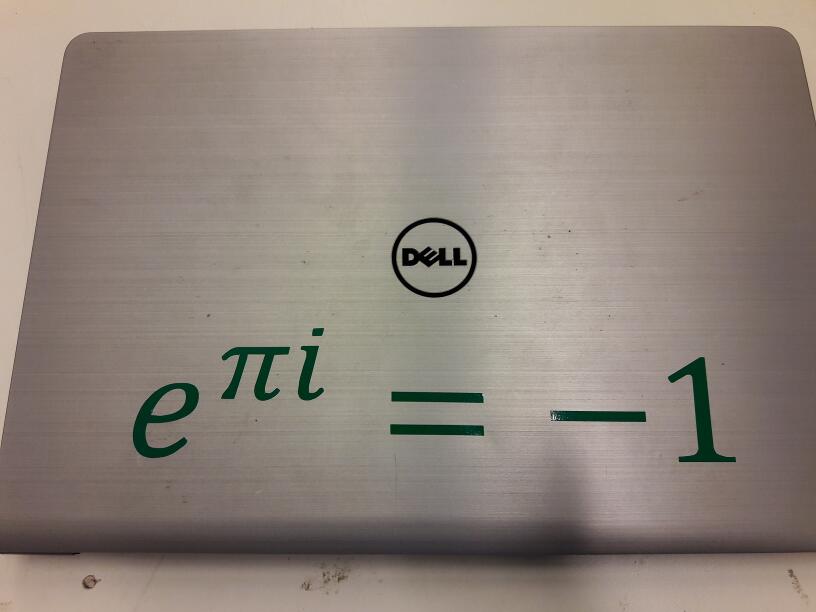 My laptop now shows Euler's formula on its cover