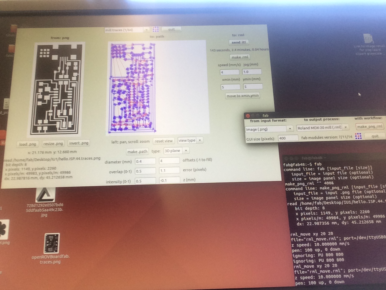 screen shot of project design in Roland MDX-20