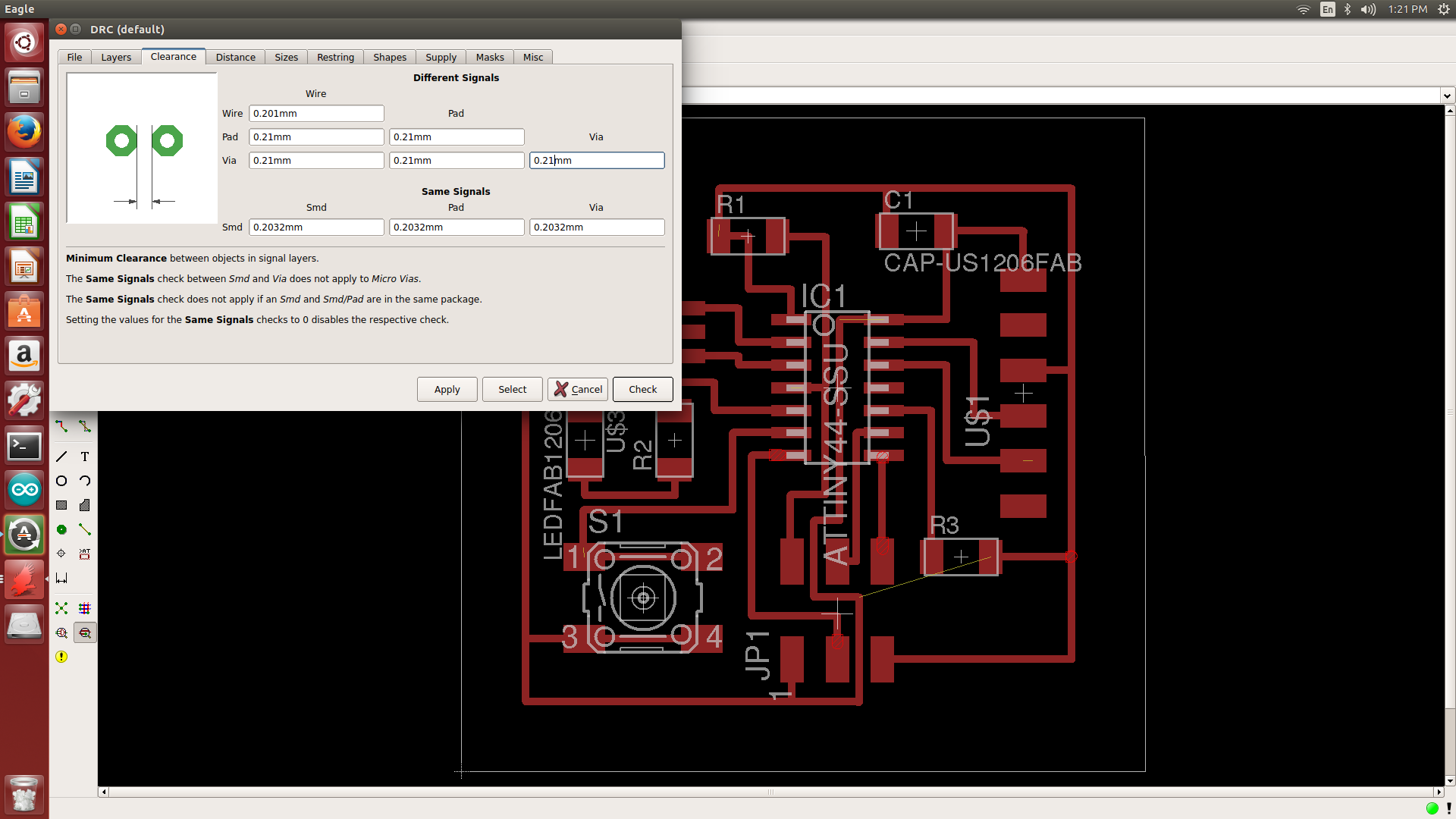 screen shot of computer program layout