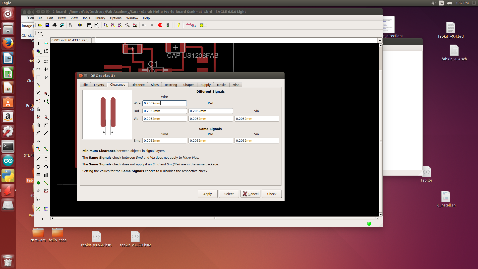 screen shot of computer program layout