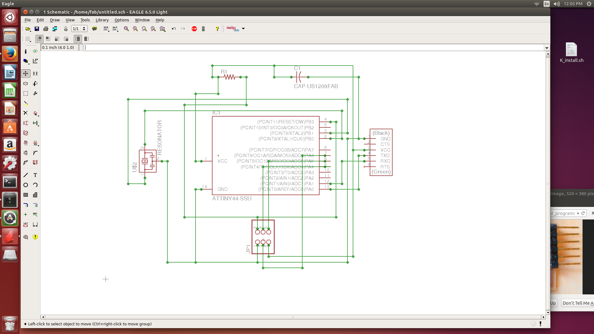 screen shot of computer program layout