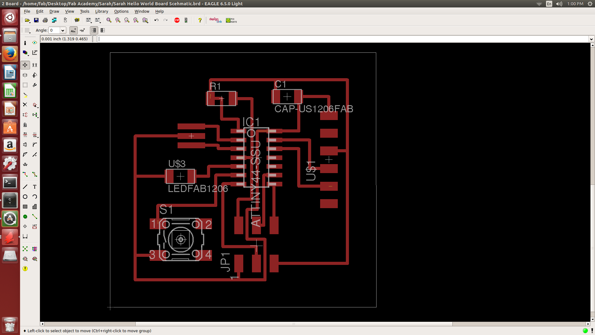 screen shot of computer program layout