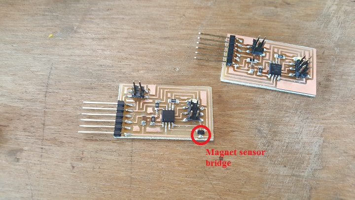 the cut and soldered board