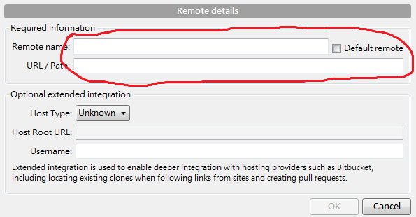 Setting remote repository adress