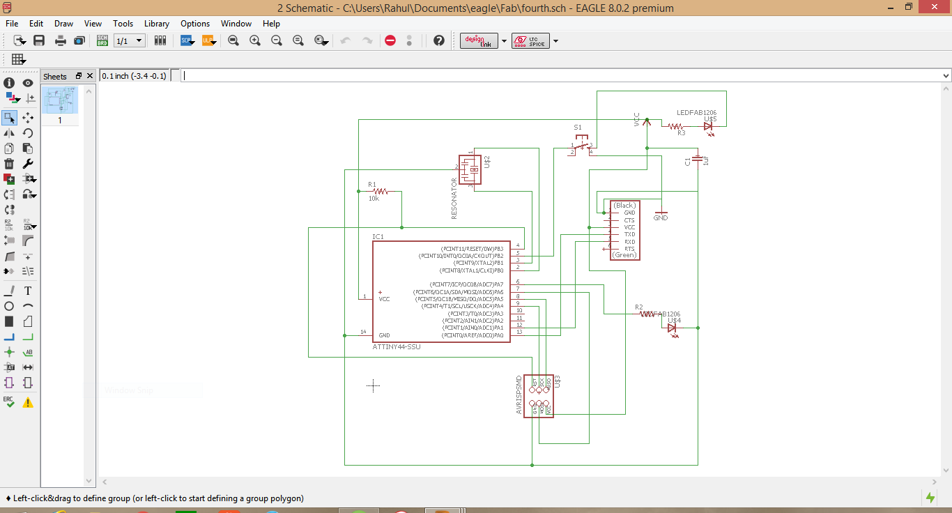 Drawing the Schematic in Eagle