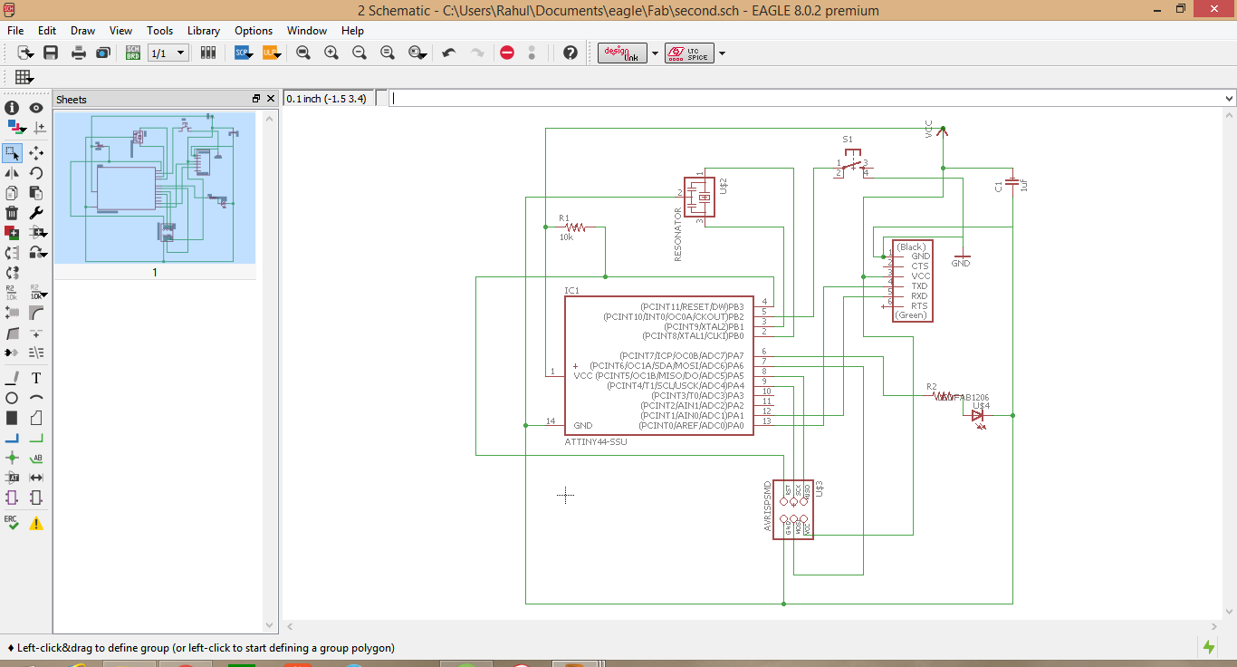 Drawing the Scematic in Eagle