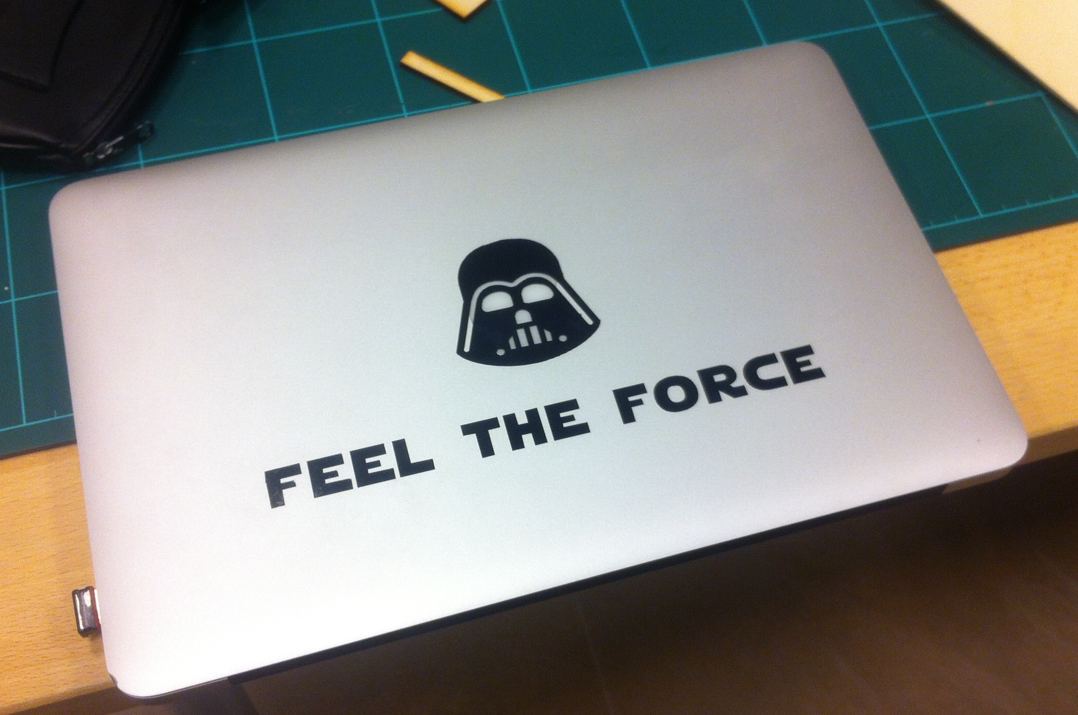 Larger sticker applied