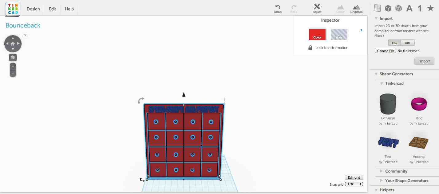 TinkerCAD bounceback