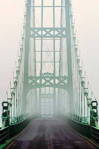 bridge in fog