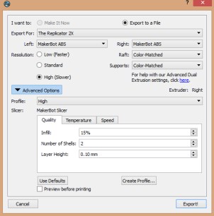 3d printing settings