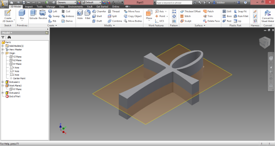 designing positive piece with Inventor.