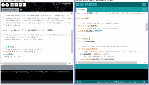 dimmer: arduino + processing