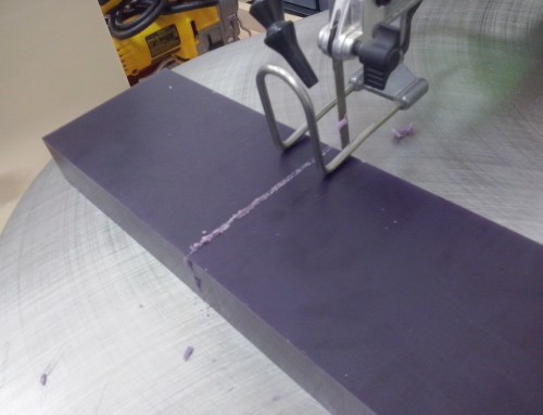 cutting the wax block