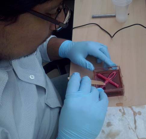 holding the piece in place