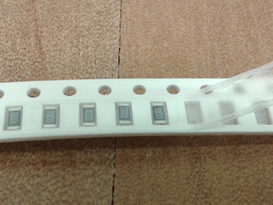 SMD resistors in a tape