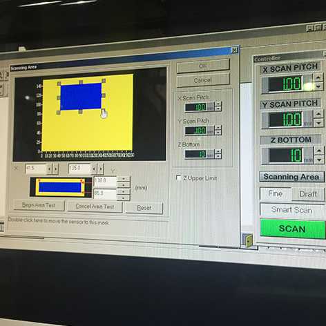 Setting up the area for 3D scanning on the milling machine scanning surface